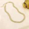 Collier chaîne maille gourmette plate acier inoxydable 0126146 doré