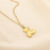 Collier chaîne pendentif ourson stylisé acier inoxydable 0126138 doré