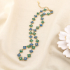 Collier acier inoxydable trèfles strass 0126148 bleu foncé
