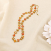 Collier acier inoxydable trèfles strass 0126148 rouge corail