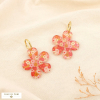 Boucles d’oreilles pendantes fleur résine créole acier 0326134 rouge corail