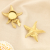 2 Cache-boutons acier inoxydable marin étoile de mer 0626030 doré
