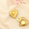 2 Cache-boutons acier inoxydable cœur martelé 0626029 doré