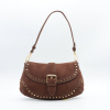 Sac porté épaule Flora&Co simili daim clouté 0926033 marron foncé