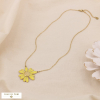 Collier marguerite émaillée acier inoxydable 0125035 jaune