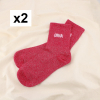 2 Paires de Chaussettes Pailletées “DIVA” 0626004 rouge corail