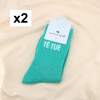 2 Paires de Chaussettes Pailletées “TÊTUE” 0626022 vert aqua