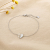 Bracelet acier inoxydable minimaliste nacre cœur 0226204 argenté