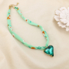 Collier foulard bohème glamour cœur verre 0126176 vert