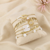 Ensemble 5 bracelets acier étoile soleil nacre perle 0226216 blanc