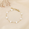 Bracelet Étoiles Nacre Naturelle Acier Inoxydable Doré 0226097 blanc