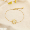 Bracelet soleil rayonnant acier inoxydable doré strass 0226103 doré