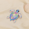 Broche aimantée tortue accessoire marin chic métal émaillé 0526045 multi