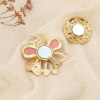 Broche aimantée fleur colorée métal, résine émail 0526046 rose