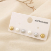 3 paires puces d’oreille acier inoxydable billes colorées 0326132 multi