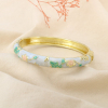 Bracelet jonc ouvrable floral métal émail marbré 0226222 multi