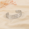 Bracelet Jonc Ouvert Multi-rangs Martelés Acier Inoxydable 0226078 argenté