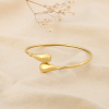 Bracelet Jonc Ouvert "Toi et Moi" Gouttes Acier Inoxydable 0226081 doré