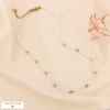Collier Perles Rocaille Acier Inoxydable 0124058 blanc