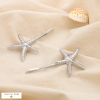 2 barrettes cheveux étoile de mer acier inoxydable 0625101 argenté