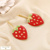2 barrettes cheveux fraise émail acier inoxydable 0625046 rouge