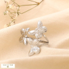 Bague large ouverte trois papillons acier inoxydable 0424062 argenté