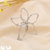 Bague XXL réglable acier inoxydable grande fleur 0424082 argenté