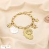 Bracelet acier inoxydable grand escargot de mer charms marins 0225155 doré