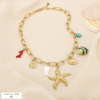 Collier acier inoxydable étoile de mer charms marins 0125166 doré
