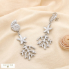 Boucles d'oreilles pendantes acier inoxydable cascade escargot étoile corail 0325093 argenté